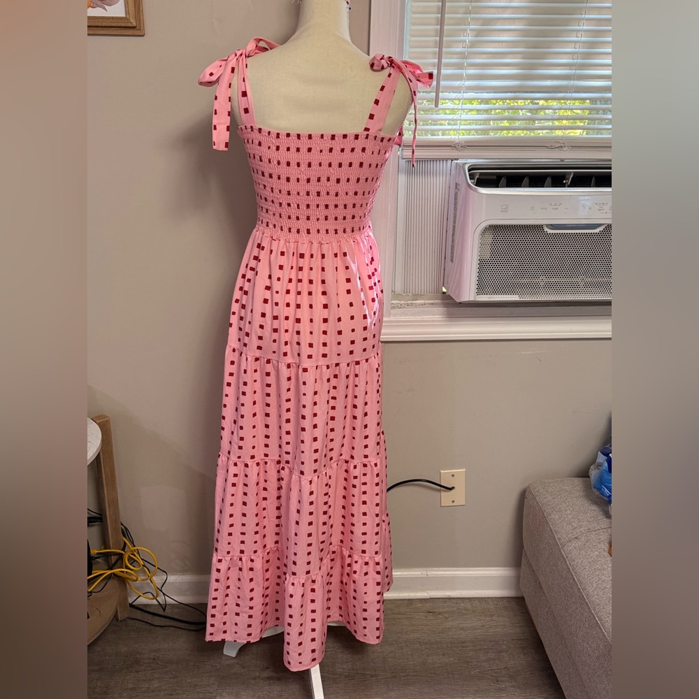 Pink Smocked Maxi Dress